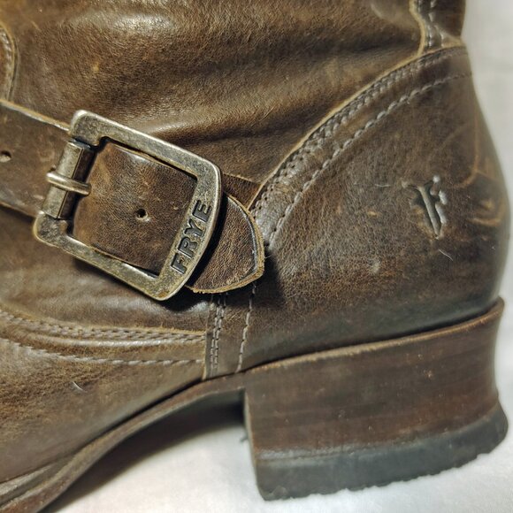 Frye Brown Leather Engineer Boots – Women’s Size 10 - Picture 3 of 8